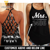 Custom Thin Sliver Line Criss-Cross Open Back Camisole Tank Top SU