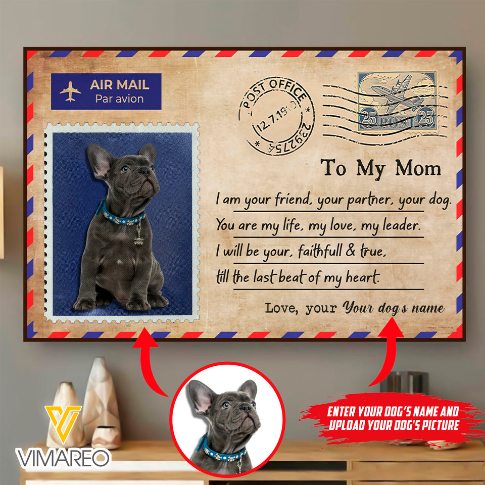 Letter from your dog Personalized CANVAS