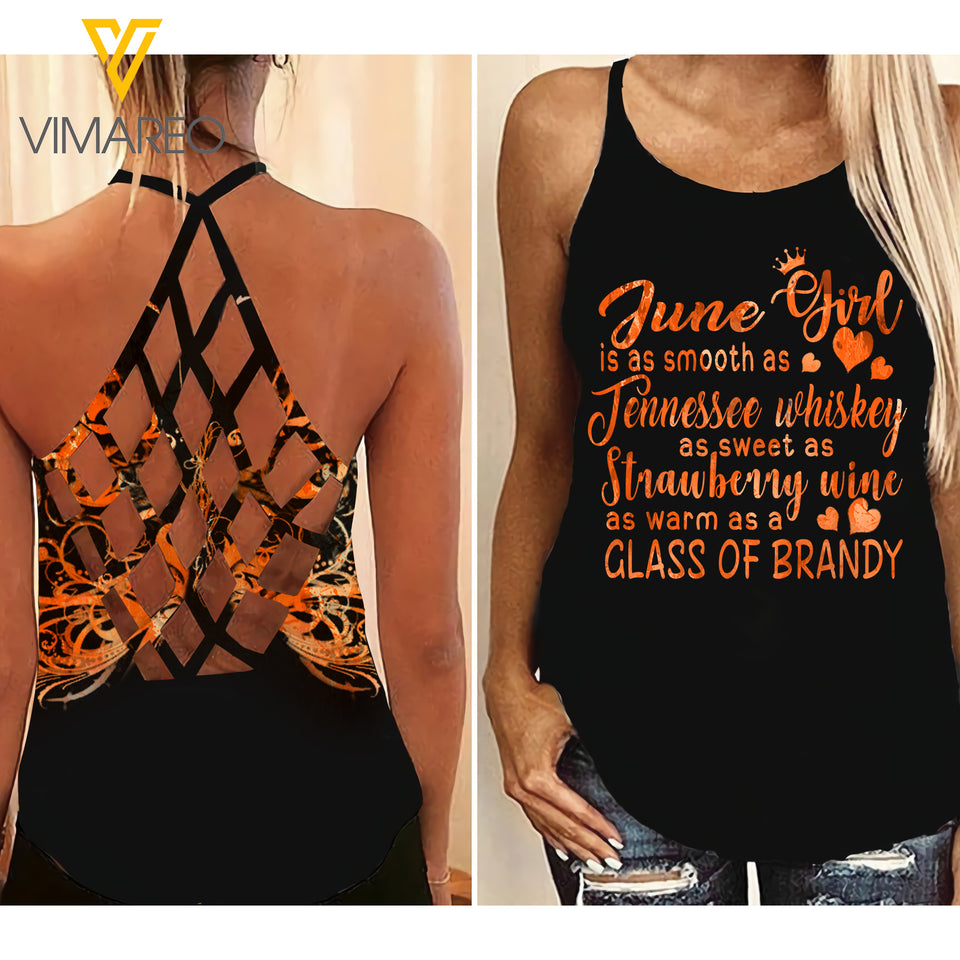 As June Girl Criss-Cross Open Back Camisole Tank Top Legging TVMR