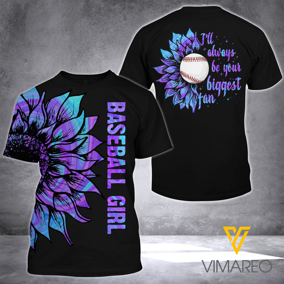 BIGGEST BASEBALL FAN SUNFLOWER TIE DYE T SHIRT 3D PRINTED