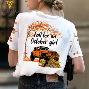 FALL FOR AN OCTOBER GIRL JEEP 3D SHIRT TNVQ1609