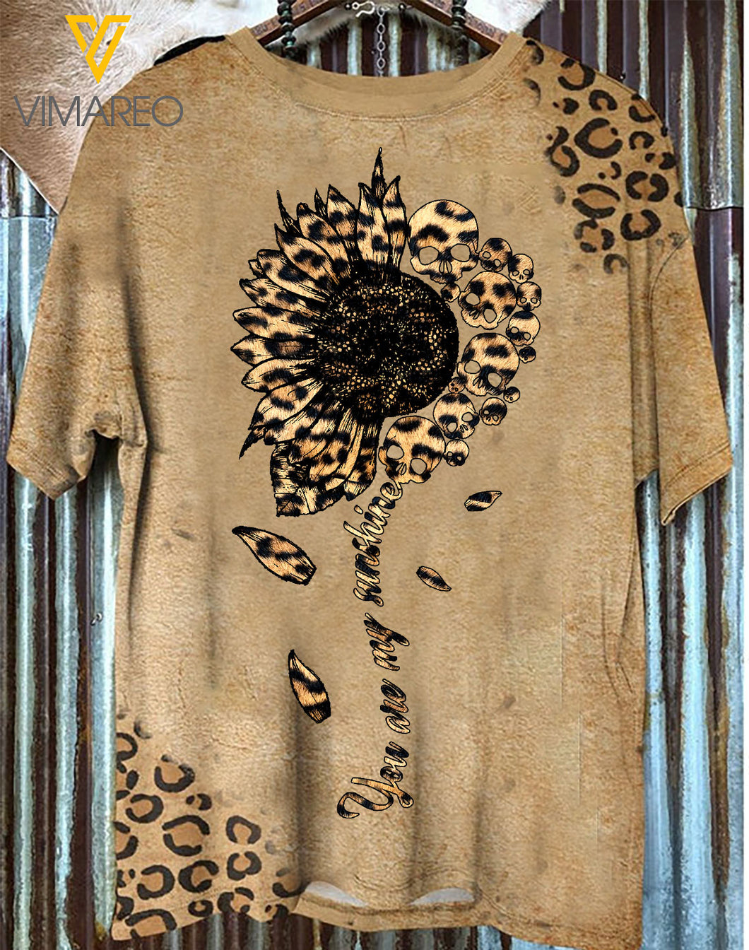 YOU ARE MY SUNSHINE SKULL BLEACHED SHIRT TNVQ2109