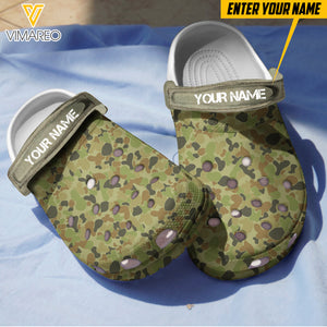 PERSONALIZED AUSTRALIAN CAMO CLOG SLIPPER SHOES RUBBER BOTTOM