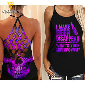 BEER DISAPPEAR CRISS-CROSS TANK TOP