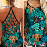DACHSHUND HAWAI CRISS-CROSS TANK TOP TNDT3008
