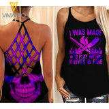 CHEF GIRL CRISS-CROSS TANK TOP SKULL