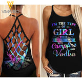 CAMPFIRE AND VODKA GIRL CRISS-CROSS TANK TOP