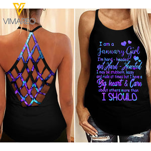 January Girl Criss-Cross Open Back Camisole Tank Top MAR-MD13