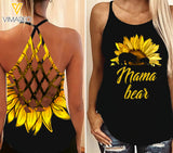 MAMA BEAR Criss-Cross Open Back Camisole Tank Top Legging