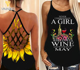 PHN May Girl Criss-Cross Open Back Camisole Tank Top Legging MAR-MQ26