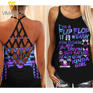 JEEP BEACH GIRL CRISS-CROSS TANK TOP