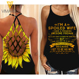 Spoiled wife-Fireman Criss-Cross Open Back Camisole Tank Top
