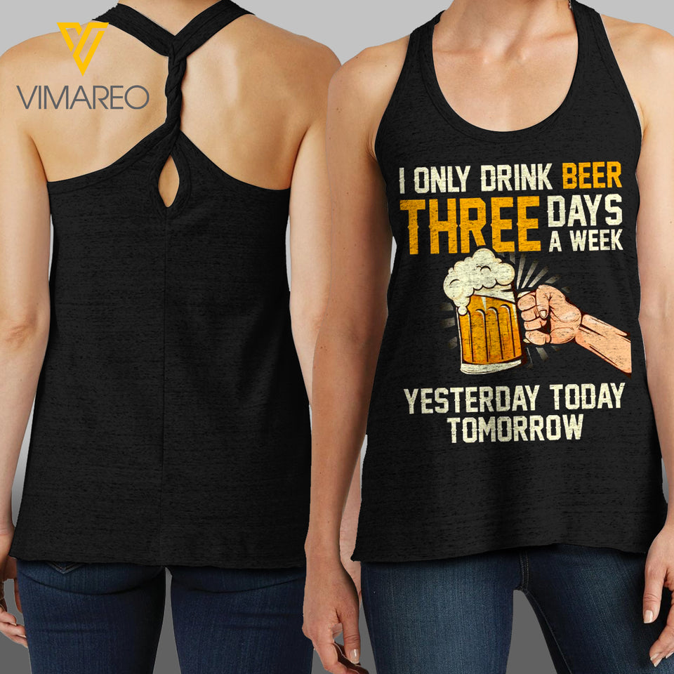 Three days drinking beer twisted back tank