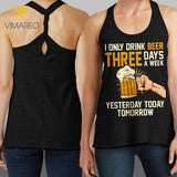 Three days drinking beer twisted back tank