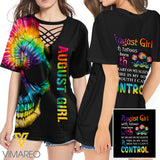 KHMD AUGUST GIRL CONTROL 3D Printed Lace up T-Shirt 2106