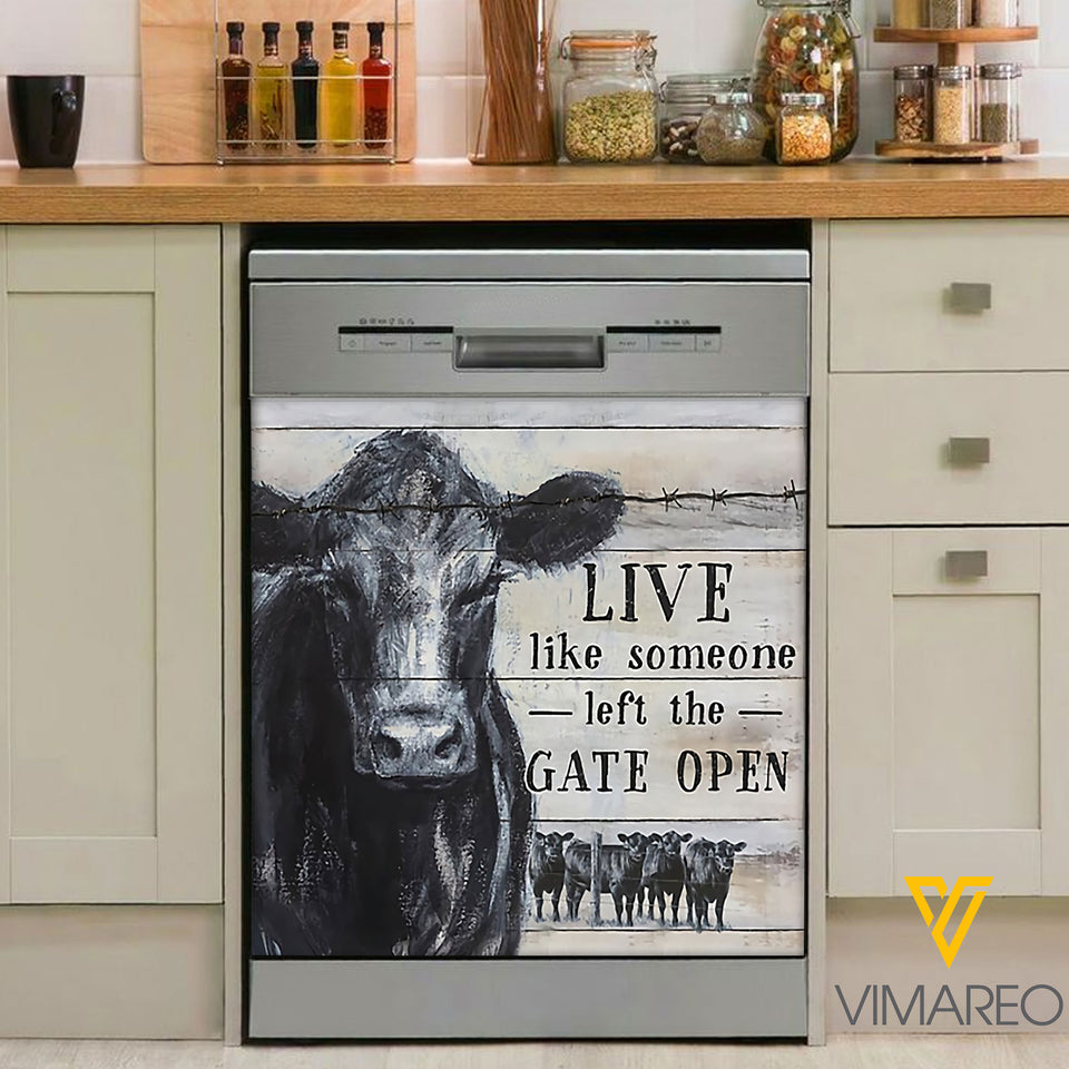 Angus Cattle Kitchen Dishwasher Cover Live Like The Gate Open