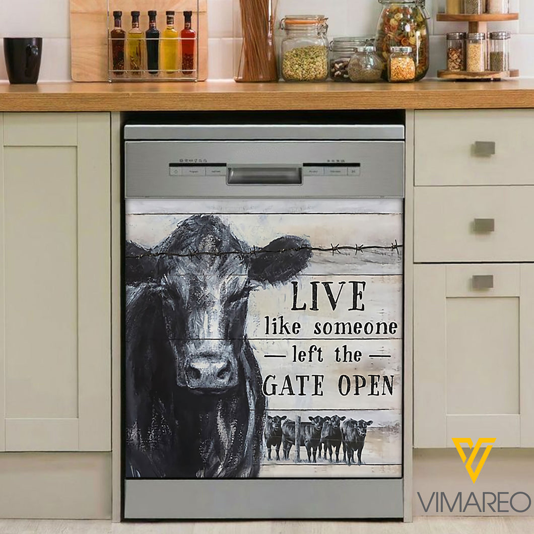 Angus Cattle Kitchen Dishwasher Cover Live Like The Gate Open