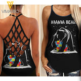 Autism Criss-Cross Open Back Camisole Tank Top AMLTC7