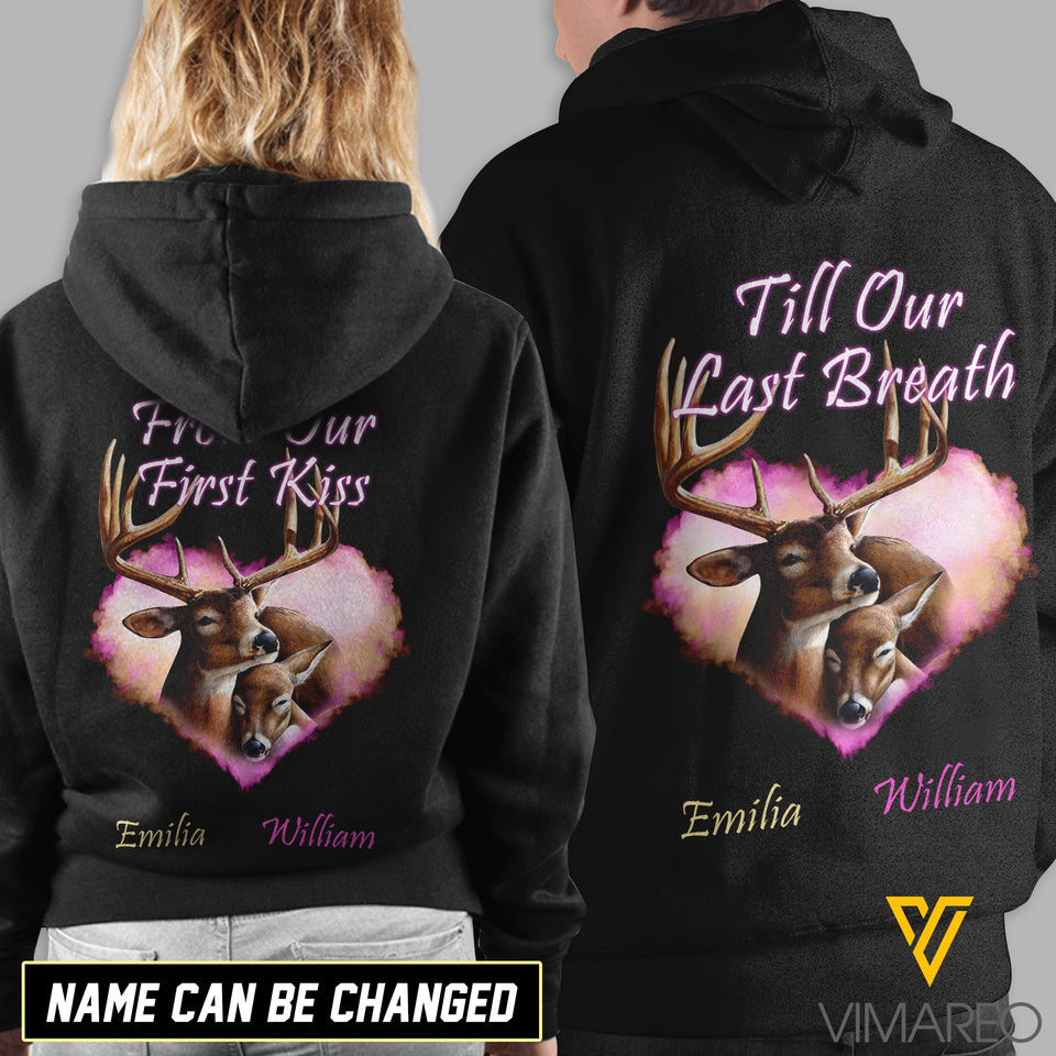 Personalized Love hoodie Deer first to last breath