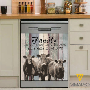 Angus Cattle Kitchen Dishwasher Cover Family