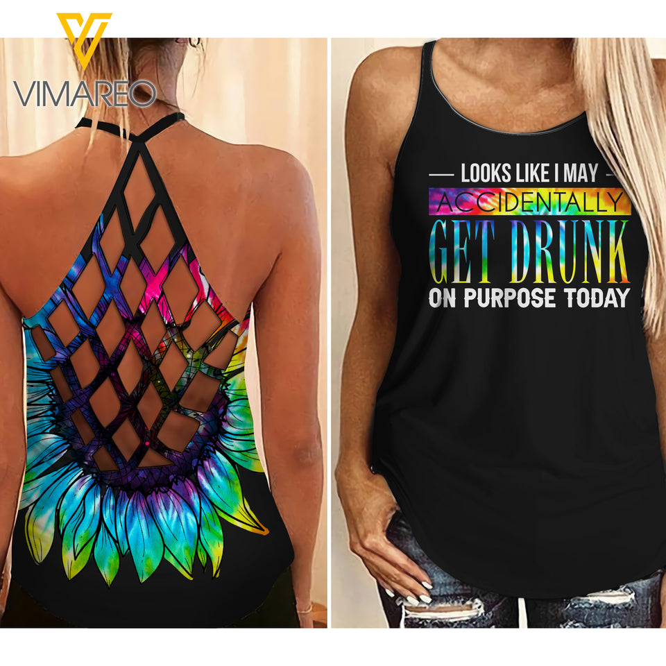 Drunk Criss-Cross Open Back Camisole Tank Top TOEUW