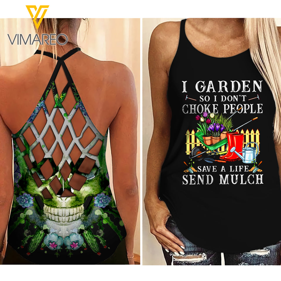 Gardener Criss-Cross Open Back Camisole Tank Top TCGXN6