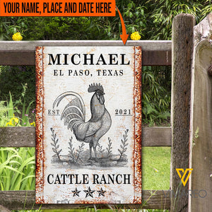 Chickens Cattle Ranch Printed Metal Sign MAY-HQ11