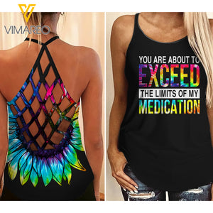 Medication Criss-Cross Open Back Camisole Tank Top TOEUW