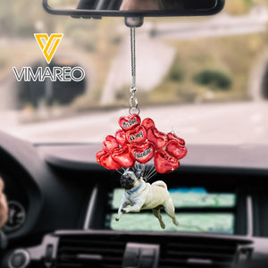 My Pug Dog Is My Valentine Car Hanging Ornament 22JAN-HC05