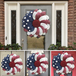 Patriotic Floral Grapevine Wreath Independence Day Wreath