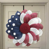 Patriotic Floral Grapevine Wreath Independence Day Wreath