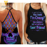 Bestie Criss-Cross Open Back Camisole Tank Top MKXEE