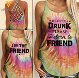 Friend combo CRISS-CROSS OPEN BACK CAMISOLE TANK TOP